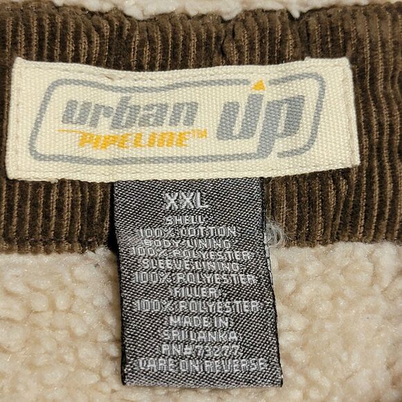 Urban Pipeline Up Corduroy Coat Sherpa Lined Full Button Brown - Size XXL - Picture 5 of 5